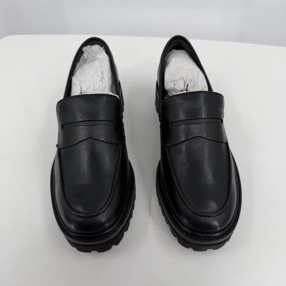 Everlane The Lug Loafer in Black Leather size 7 Women's Chunky Heel - Picture 4 of 13